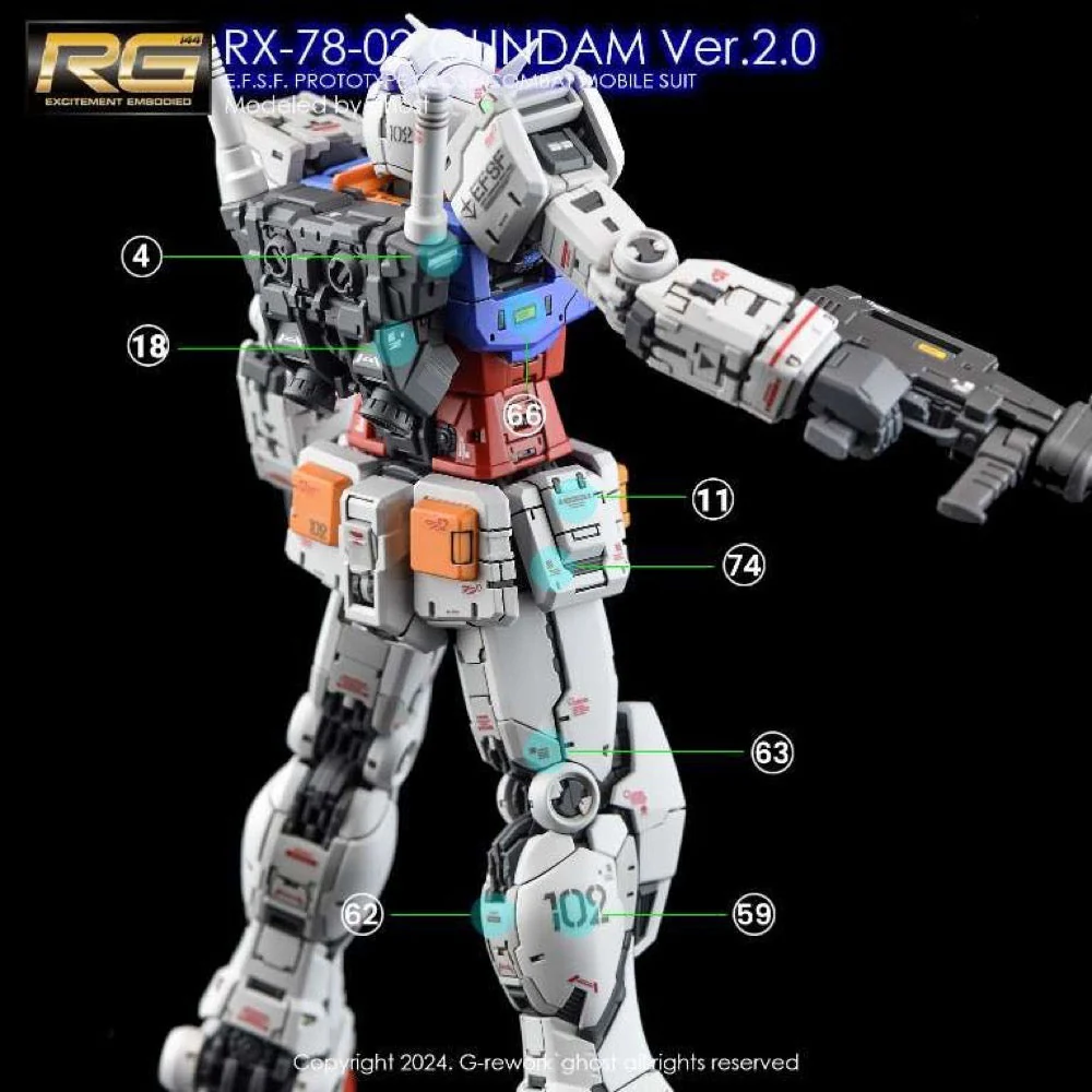 G-Rework CD-RG40 Premium Decal for RG Rx-78-2 Gundam Ver.2.0 - Image 8