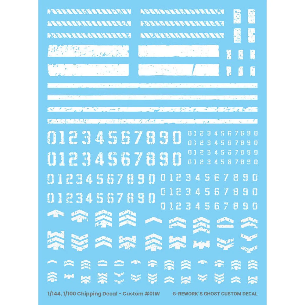 G-Rework CP-CU-01-W Premium Decal for Chipping Decal Custom 01 White