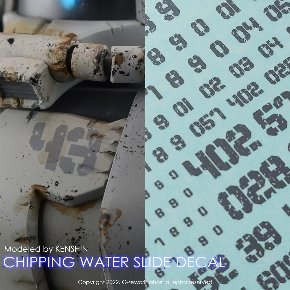 G-Rework CP-N-01-G Premium Decal for Chipping Decal Number 01 Gray - Image 2