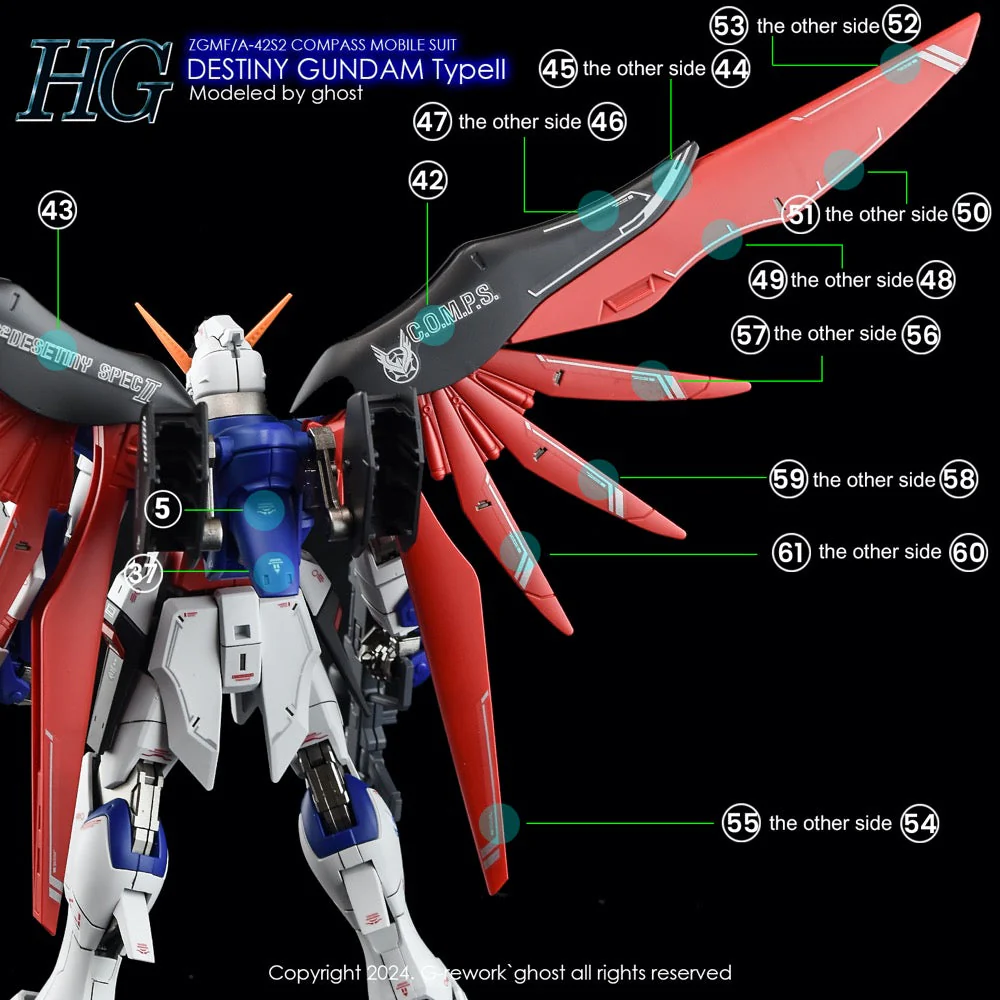 G-Rework CD-H224 Premium Decal for HG Destiny Spec 2 - Image 22