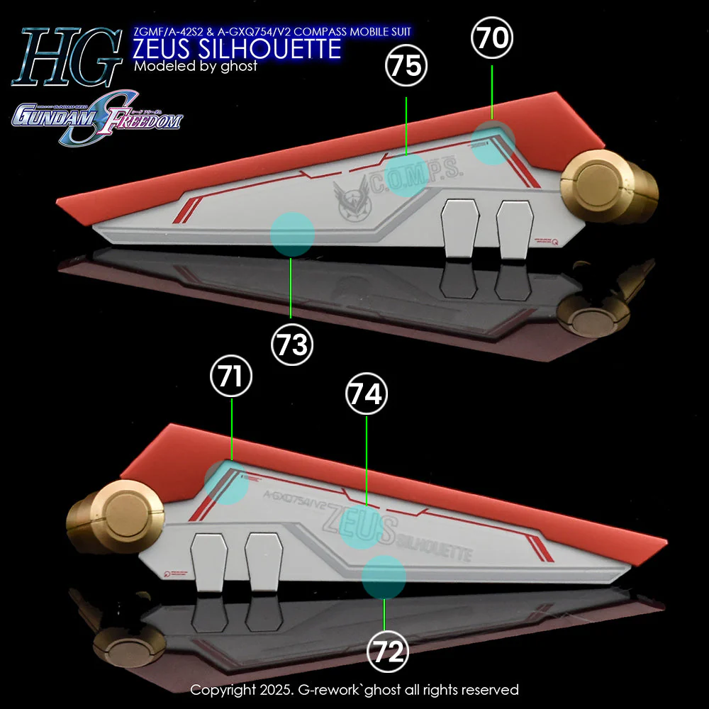 G-Rework CD-H258 Premium Decal for HG Zeus Silhouette - Image 26
