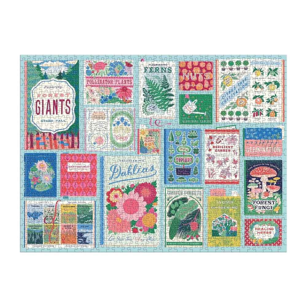 Galison Ever Upward Botanist Bookshelf 1000pc Jigsaw Puzzle - Image 3