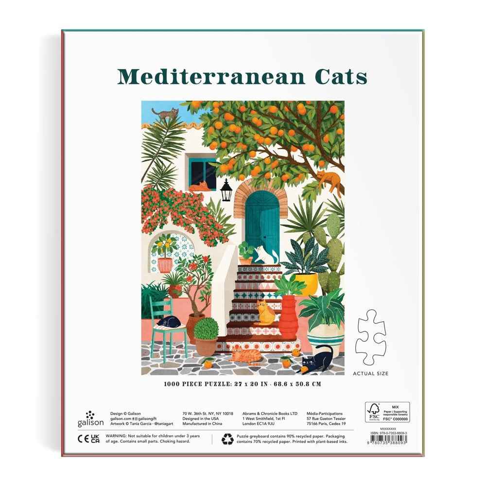 Galison Mediterranean Cats 1000pc Jigsaw Puzzle - Image 6