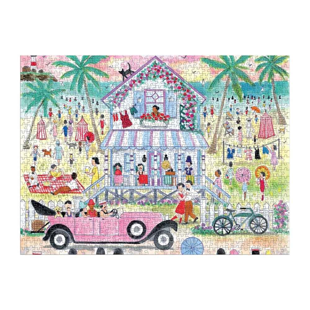 Galison Michael Storrings Roaring 20s Beach House 1000pc Jigsaw Puzzle - Image 3
