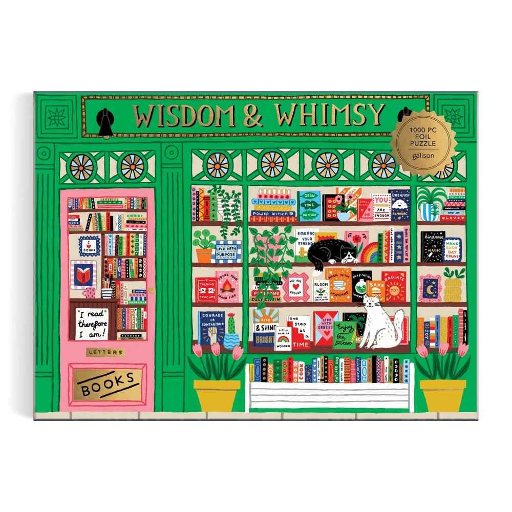 Galison Wisdom and Whimsy Bookshop Foil 1000pc Jigsaw Puzzle - Image 2