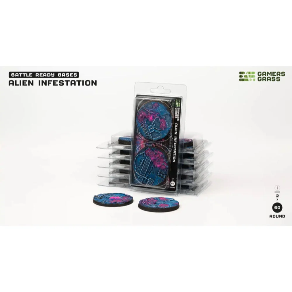 Gamers Grass GGB-AIR60 Alien Infestation Bases Round 60mm 2pc