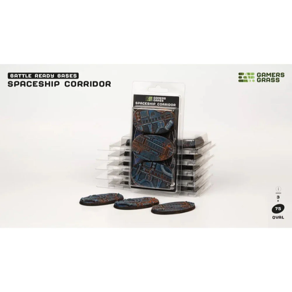 Gamers Grass GGB-SPO75 Spaceship Corridor Bases Oval 75mm 3pc