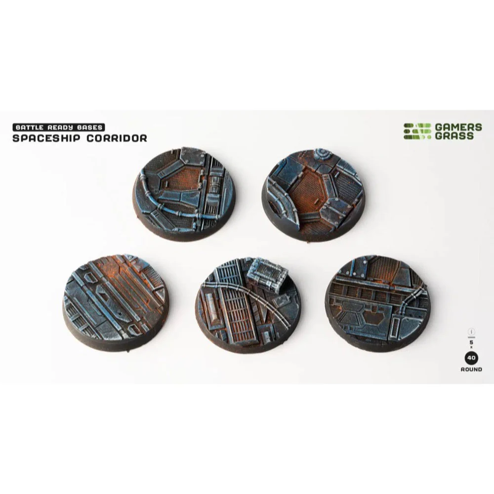 Gamers Grass GGB-SPR40 Spaceship Corridor Bases Round 40mm 5pc - Image 2