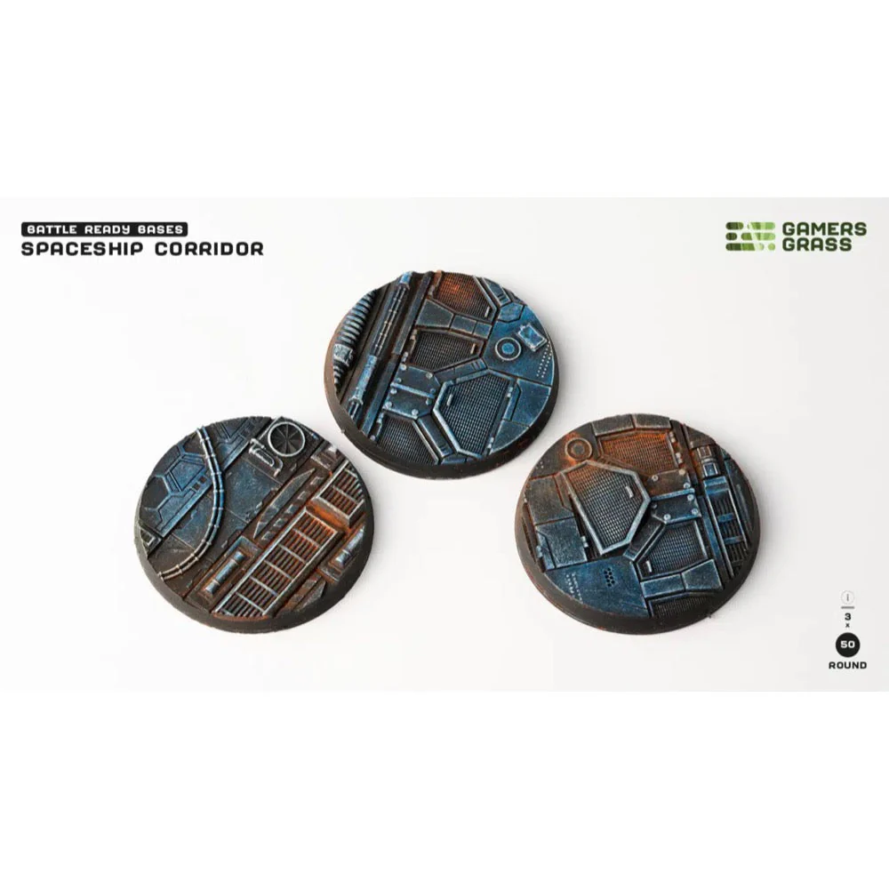 Gamers Grass GGB-SPR50 Spaceship Corridor Bases Round 50mm 3pc - Image 2