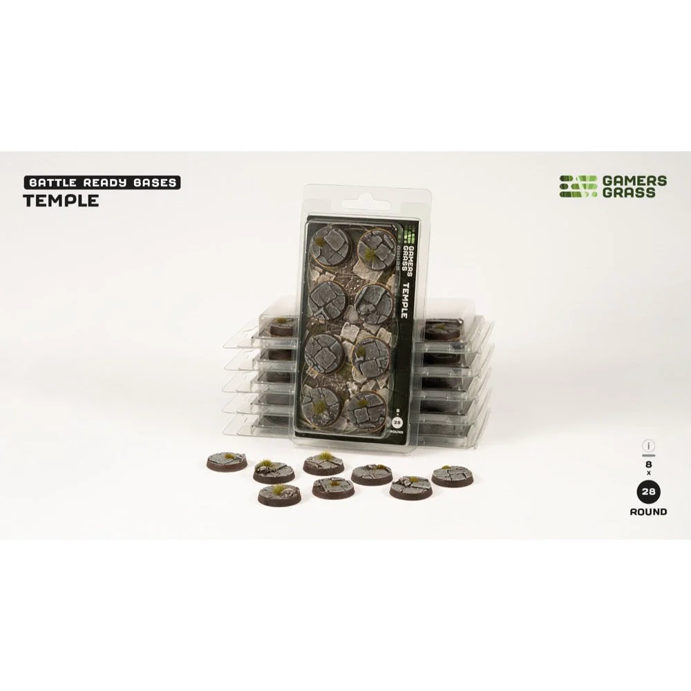 Gamers Grass GGB-TR28 Temple Bases Round 28mm 8pc - Image 4