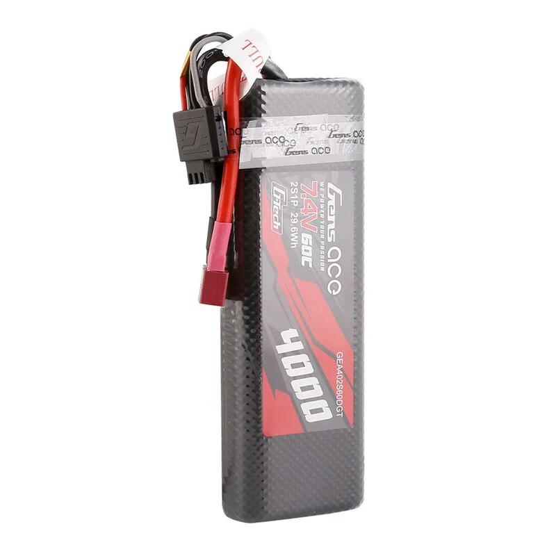 Gens Ace G-Tech 7.4V 2S 4000mAh 60C Oval Hardcase Lipo Battery (Deans) - Image 4