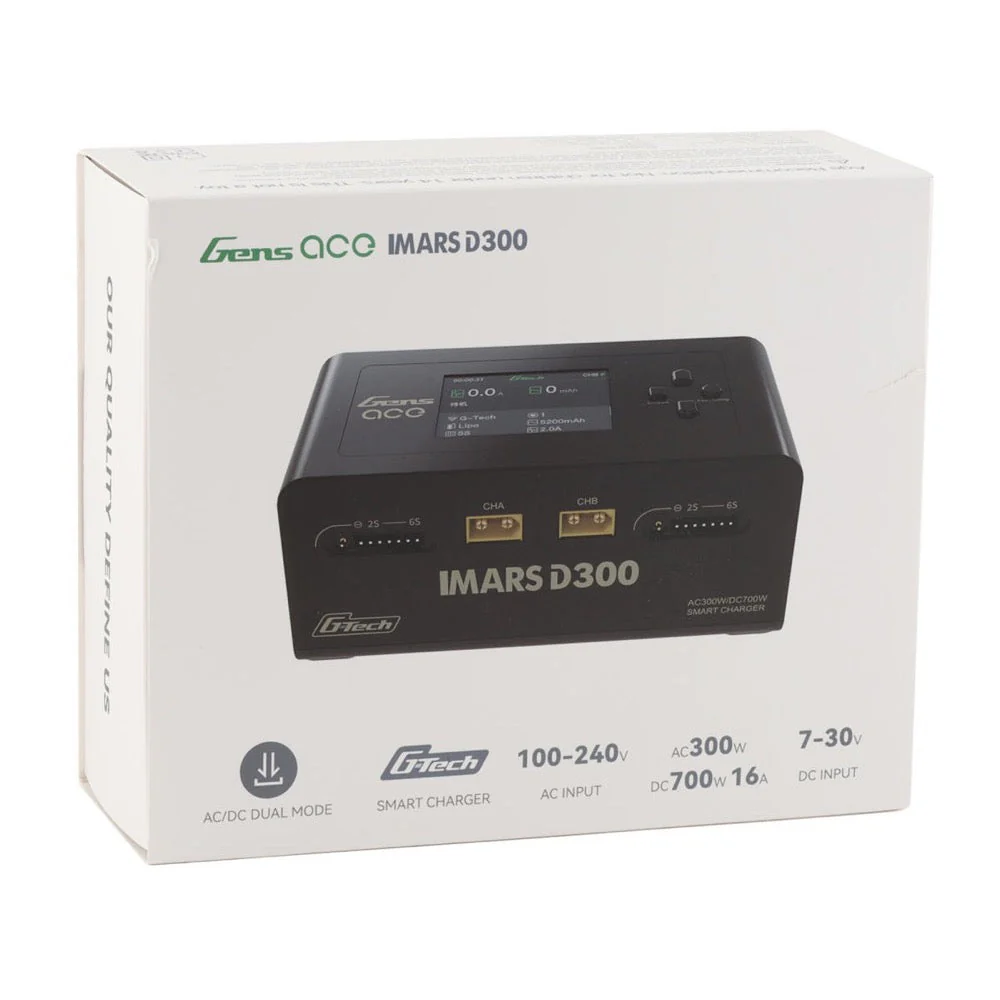 Gens Ace Imars D300 G-Tech Channel AC/DC 300W/700W RC Battery Charger (Black) - Image 4