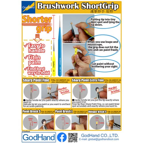 GodHand EBRSYP-SET1 Brushwork Short Grip Special Set - Image 3