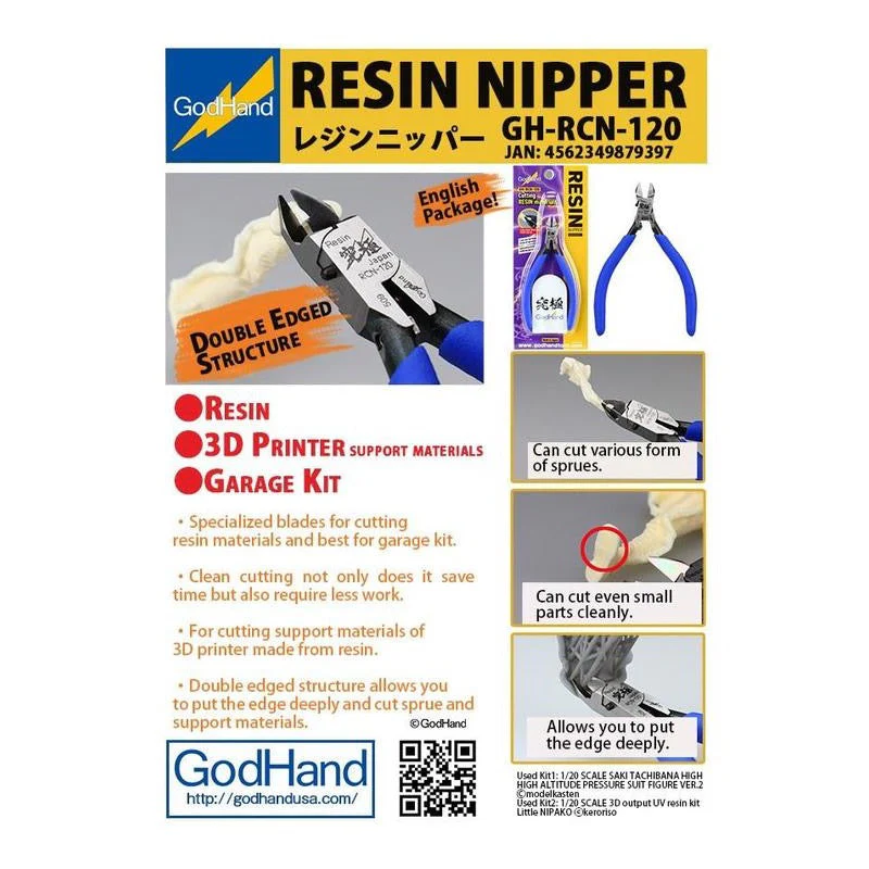 GodHand RCN-120 Precision Resin Carbon Steel Nipper - Image 4