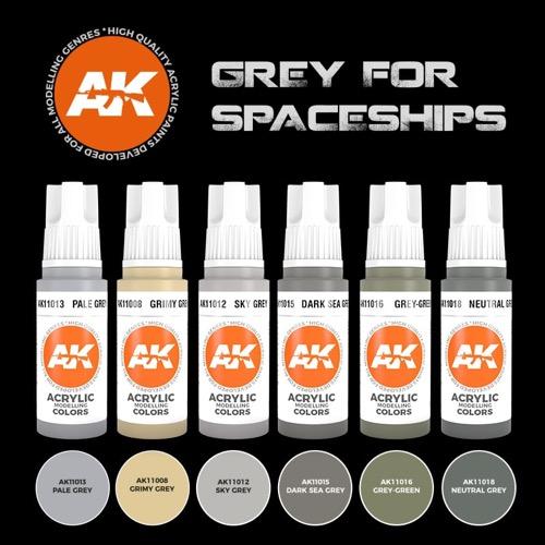 AK Interactive 11614 Grey for Spaceships Set Acrylic 3rd Generation Paint Set - Image 3