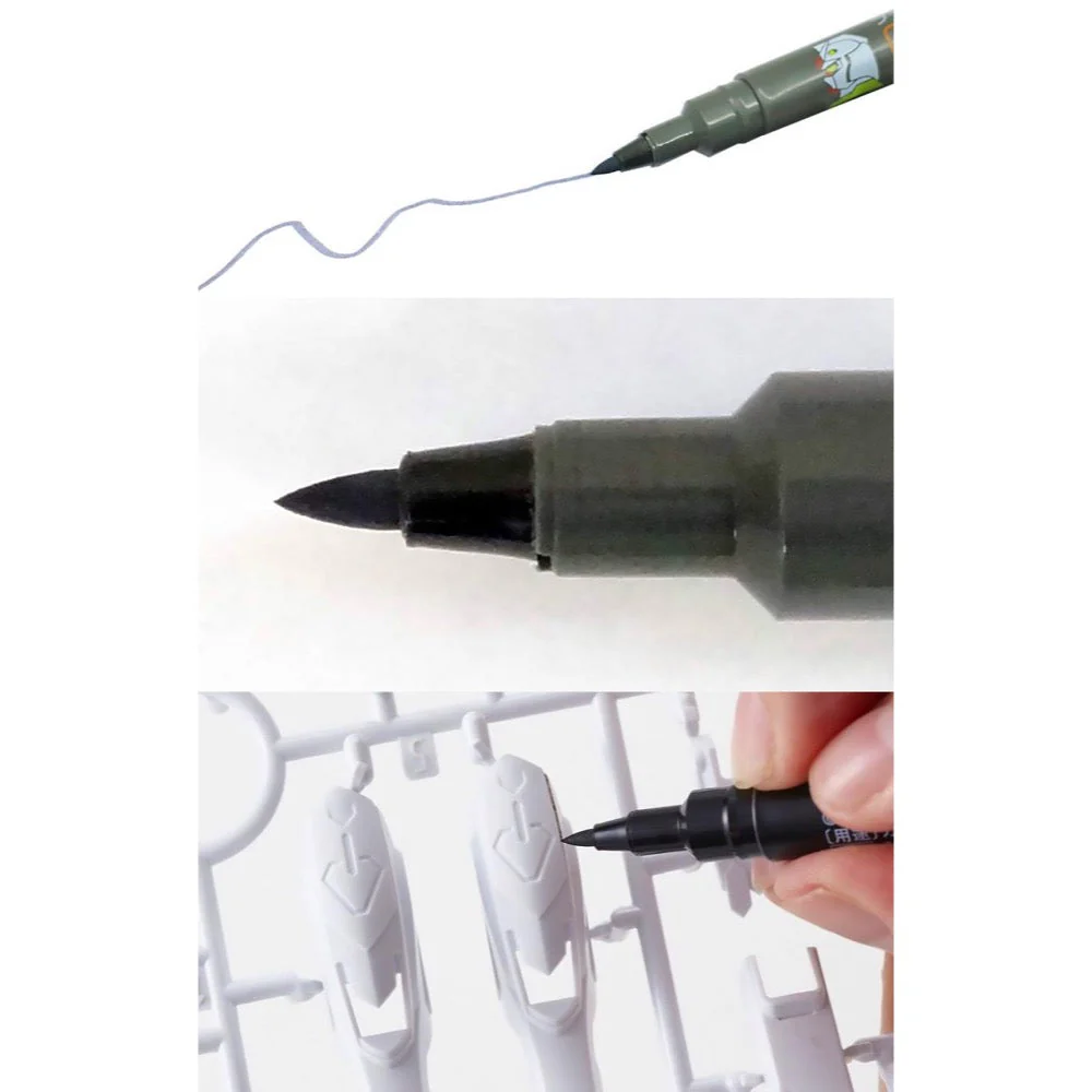 Mr Hobby (Gunze) GM21 Gundam Marker Brush Type Grey - Image 2