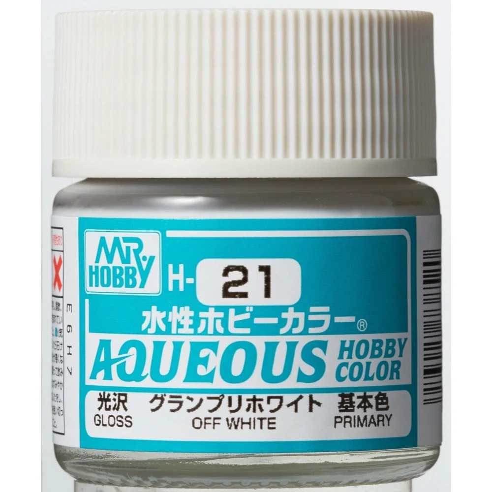 Mr Hobby (Gunze) H021 Aqueous Gloss Off White Acrylic Paint 10ml - Image 3