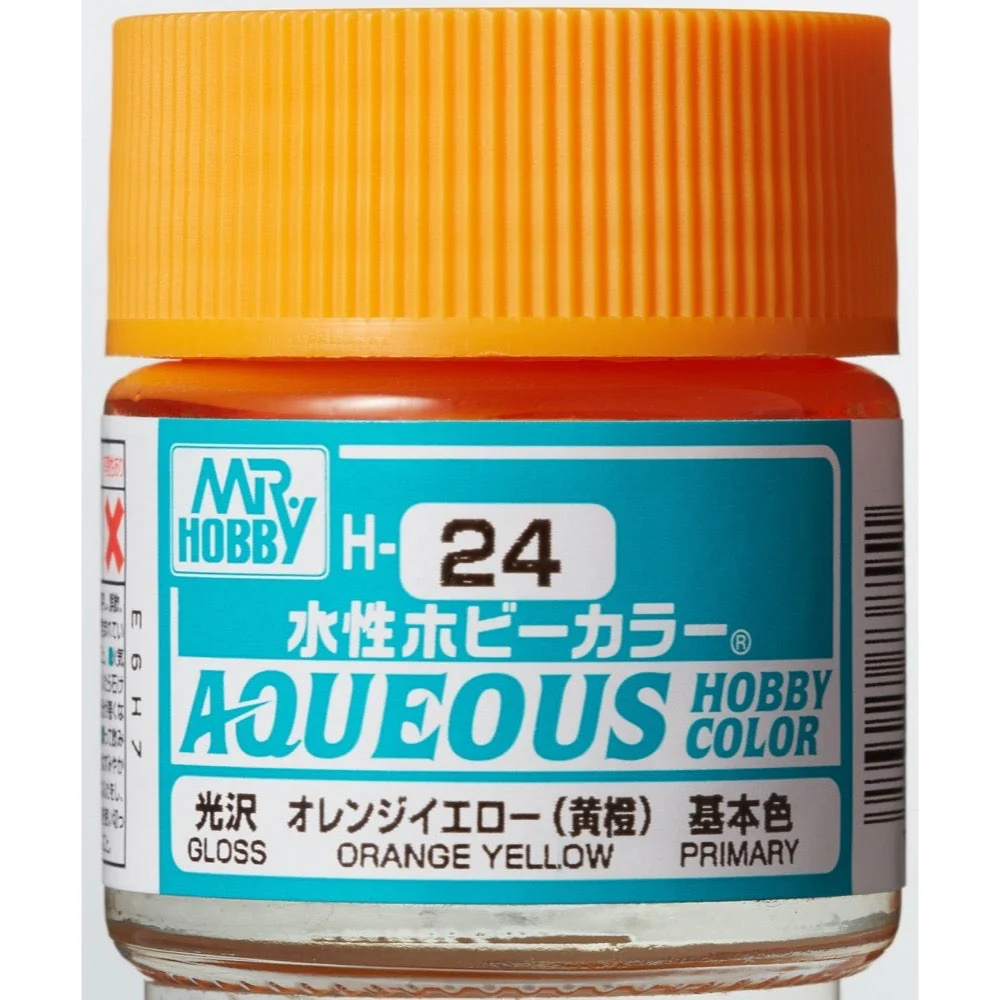 Mr Hobby (Gunze) H024 Aqueous Gloss Orange Yellow Acrylic Paint 10ml