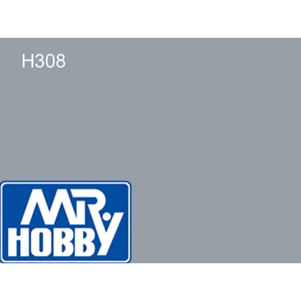 Mr Hobby (Gunze) H308 Aqueous Semi-Gloss Grey FS36375 Acrylic Paint 10ml - Image 2