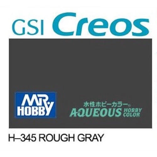 Mr Hobby (Gunze) H345 Aqueous Flat Rough Grey Acrylic Paint 10ml - Image 2