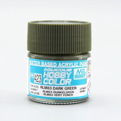 Mr Hobby (Gunze) H423 Aqueous Semi-Gloss Dark Green Acrylic Paint 10ml