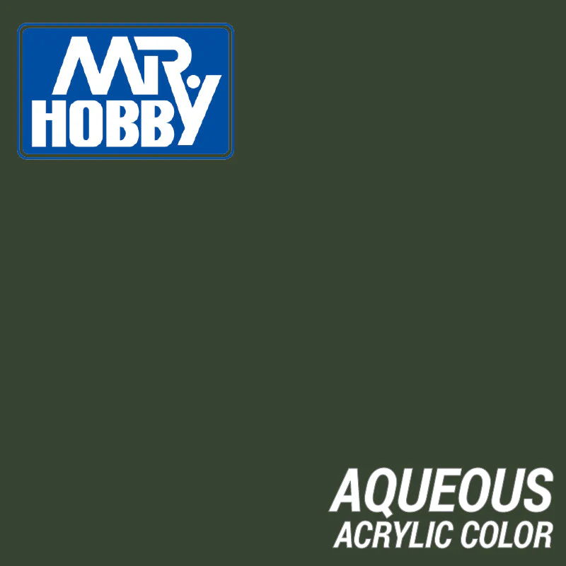 Mr Hobby (Gunze) H423 Aqueous Semi-Gloss Dark Green Acrylic Paint 10ml - Image 2