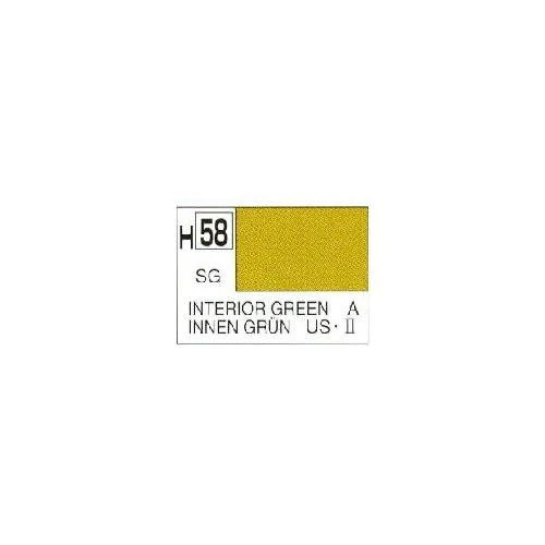 Mr Hobby (Gunze) H058 Aqueous Semi-Gloss Interior Green Acrylic Paint 10ml - Image 3