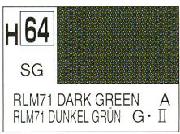 Mr Hobby (Gunze) H064 Aqueous Semi-Gloss RLM Dark Green Acrylic Paint 10ml - Image 3