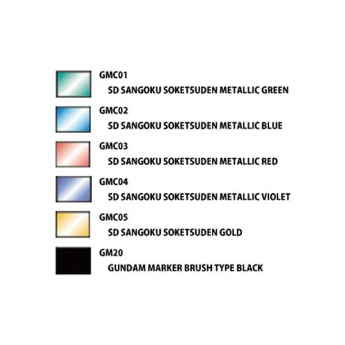 Mr Hobby (Gunze) GMS100C Gundam Marker Sangoku Soketsuden Set - Image 5