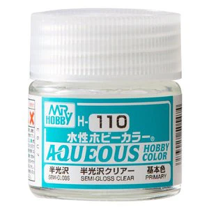 Mr Hobby (Gunze) H110 Aqueous Semi Gloss Clear Acrylic Paint 10ml