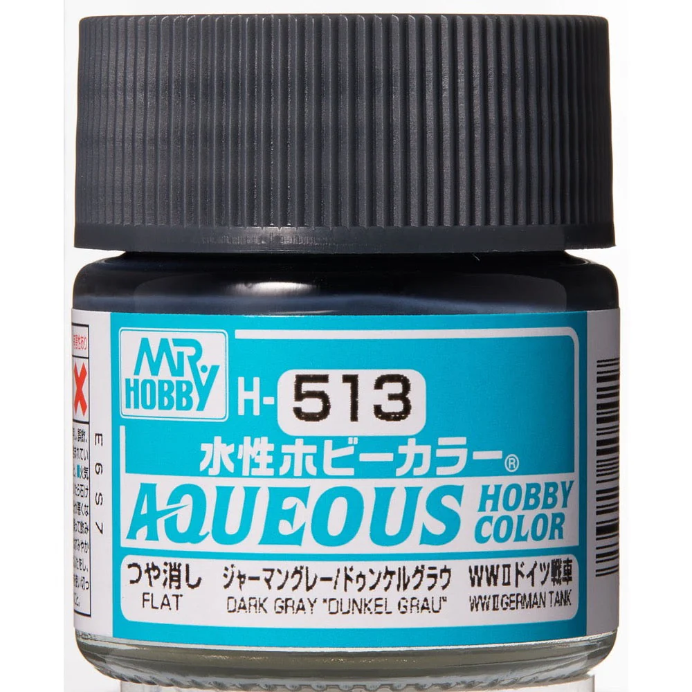 Mr Hobby (Gunze) H513 Aqueous Flat Dunkel Grau WWII Acrylic Paint 10ml - Image 2
