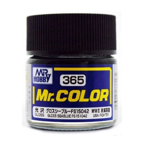 Mr Hobby (Gunze) C365 Mr Color Gloss Sea Blue FS15042 Lacquer Paint 10ml