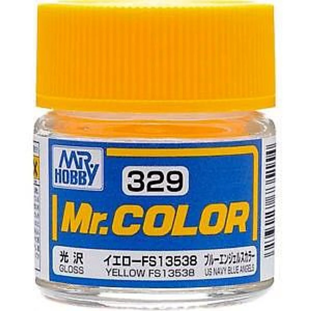 Mr Hobby (Gunze) C329 Mr Color Gloss Yellow FS13538 Lacquer Paint 10ml