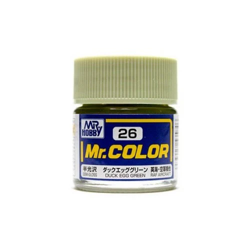 Mr Hobby (Gunze) C026 Mr Color Semi Gloss Duck Egg Green Lacquer Paint 10ml