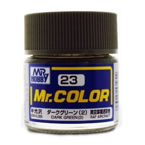 Mr Hobby (Gunze) C023 Mr Color Semi Gloss Green 2 Lacquer Paint 10ml