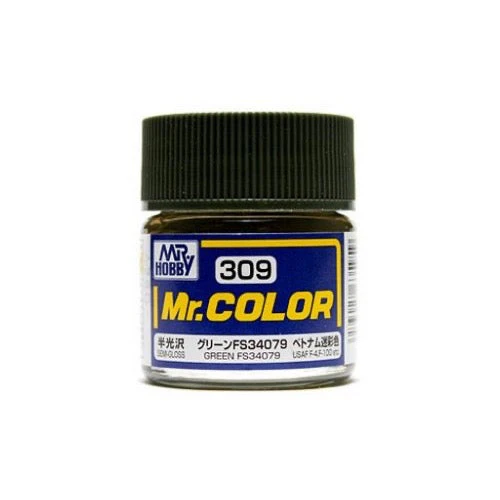 Mr Hobby (Gunze) C309 Mr Color Semi Gloss Green FS34079 Lacquer Paint 10ml