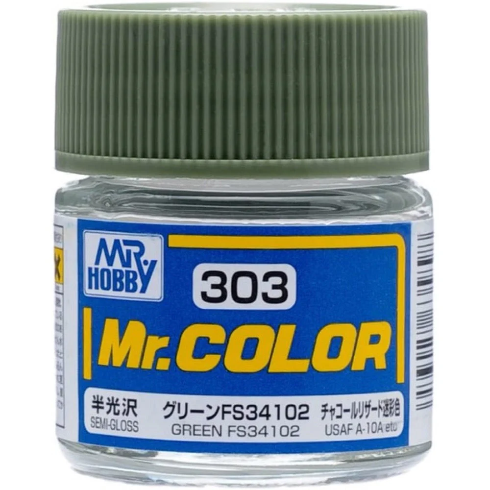 Mr Hobby (Gunze) C303 Mr Color Semi Gloss Green FS34102 Lacquer Paint 10ml