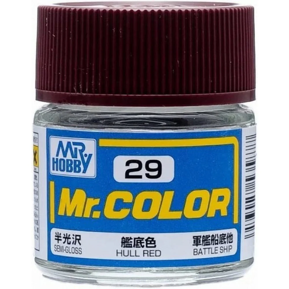 Mr Hobby (Gunze) C029 Mr Color Semi Gloss Hull Red Lacquer Paint 10ml