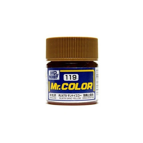 Mr Hobby (Gunze) C119 Mr Color Semi Gloss RLM79 Sand Yellow Lacquer Paint 10ml