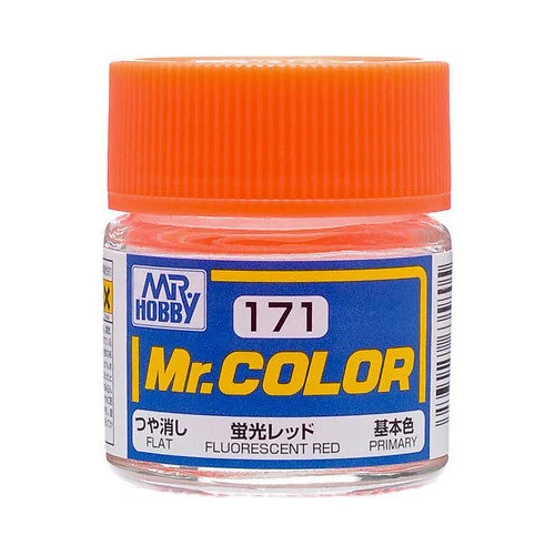 Mr Hobby (Gunze) C171 Mr Color Gloss Fluorescent Red Lacquer Paint 10ml - Image 2