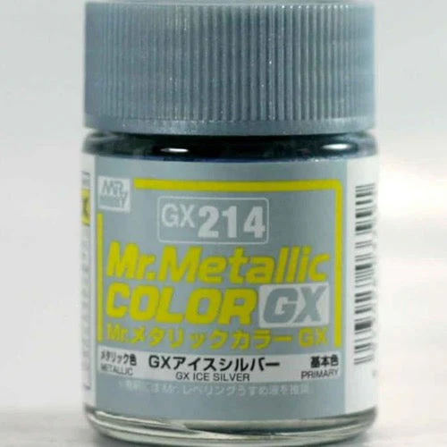 Mr Hobby (Gunze) GX214 Mr Metallic Color GX Ice Silver Lacquer Paint 18ml