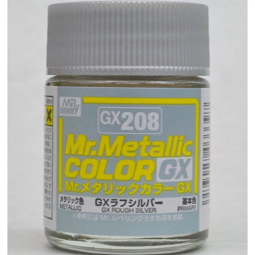 Mr Hobby (Gunze) GX208 Mr Metallic Color GX Rough Silver Lacqeur Paint 18ml