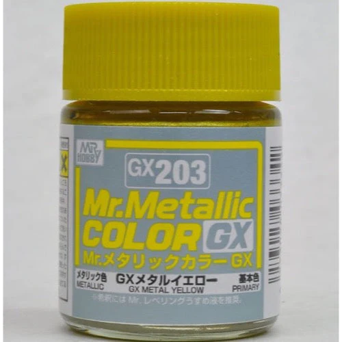 Mr Hobby (Gunze) GX203 Mr Metallic Color GX Yellow Lacquer Paint 18ml
