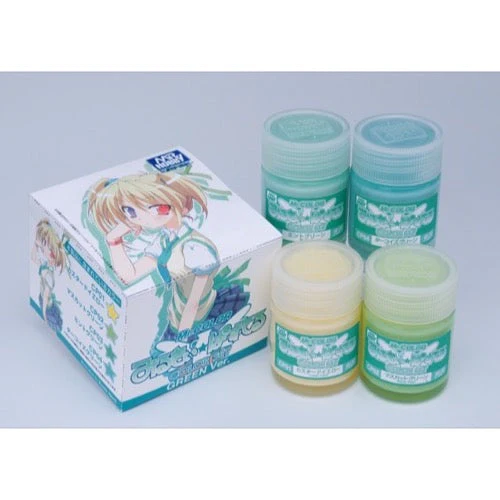 Mr Hobby (Gunze) CS561 Mr Color Pastel Set Green 4 Colours Lacquer Paint 18ml