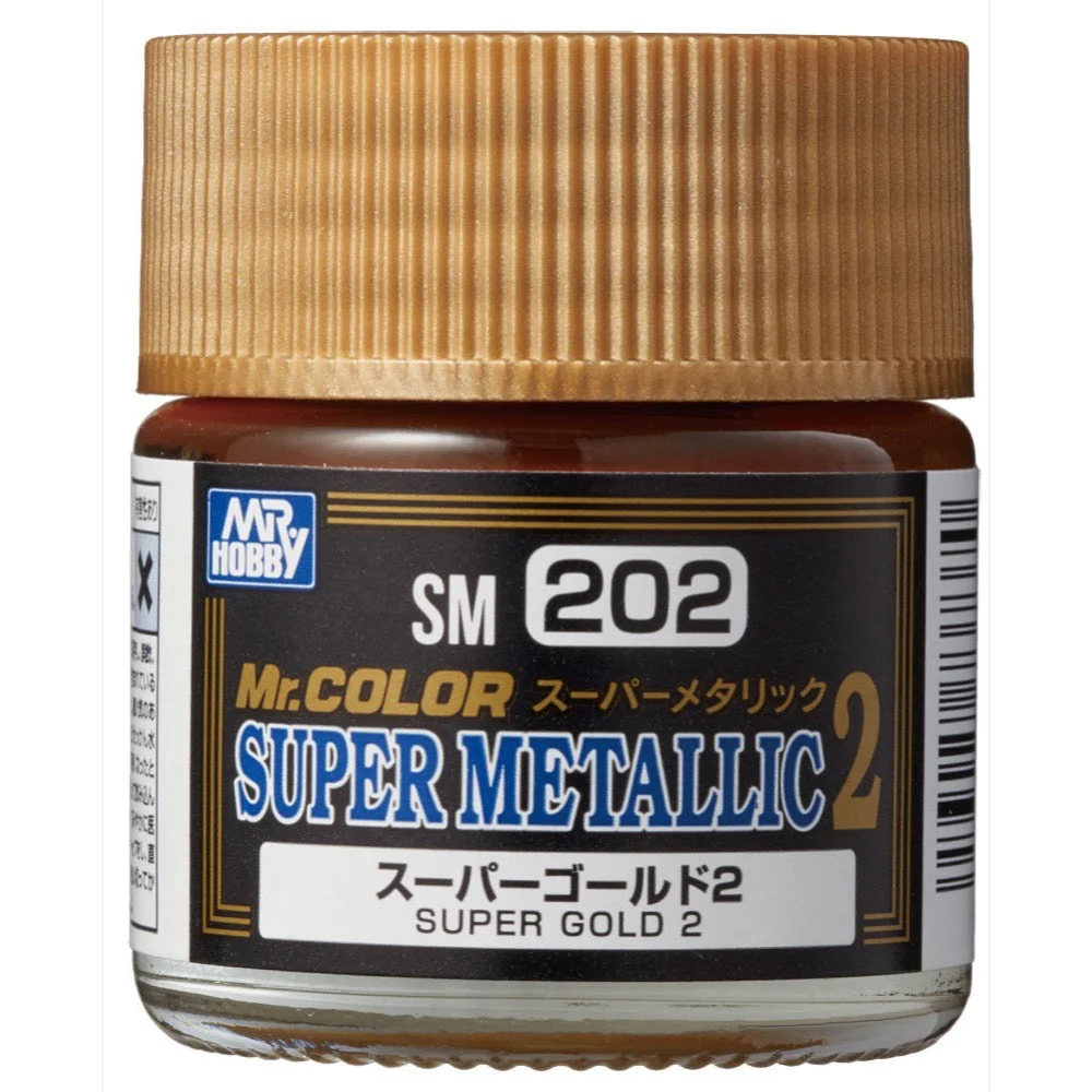 Mr Hobby (Gunze) SM202 Mr Super Metallic Super Gold Lacquer Paint 10ml