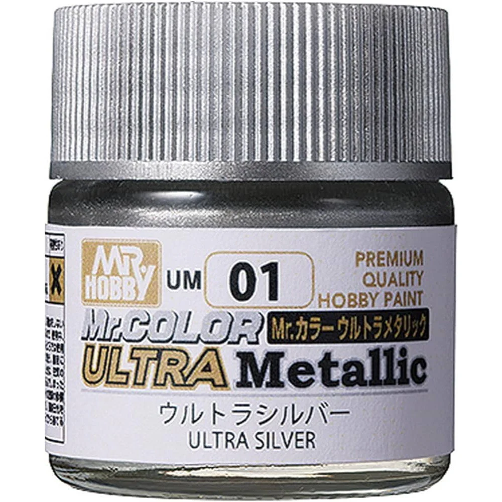 Mr Hobby (Gunze) UM01 Mr Color Ultra Metallic Silver Lacquer Paint 10ml