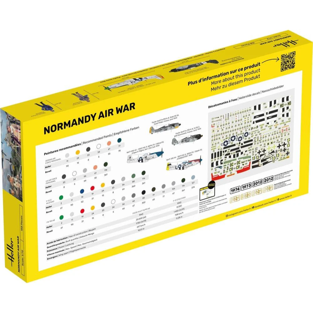 Heller HLL52329 1/72 P-51D & FW190 Normandy Air War Starter Kit - Image 2
