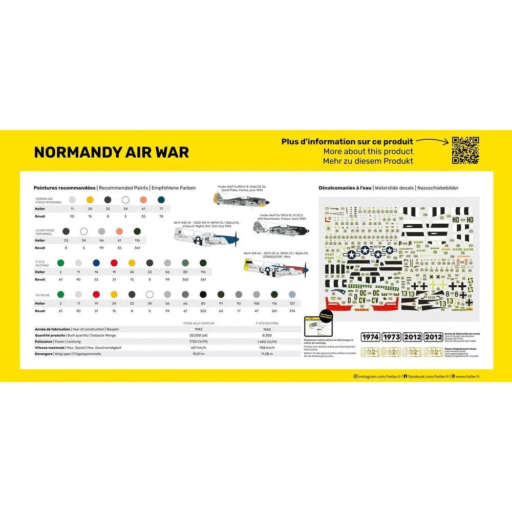 Heller HLL52329 1/72 P-51D & FW190 Normandy Air War Starter Kit - Image 4