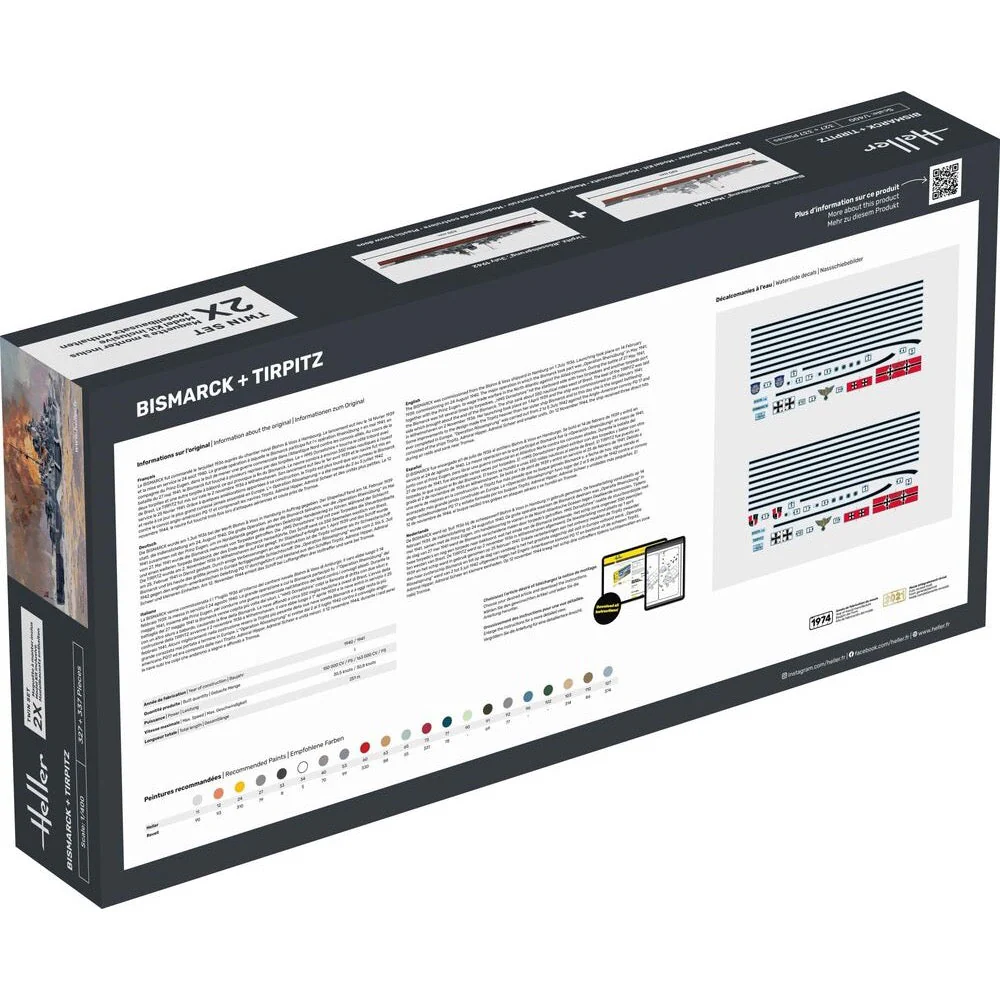 Heller HLL55078 1/400 Bismarck + Tirpitz TWINSET Starter Kit - Image 2