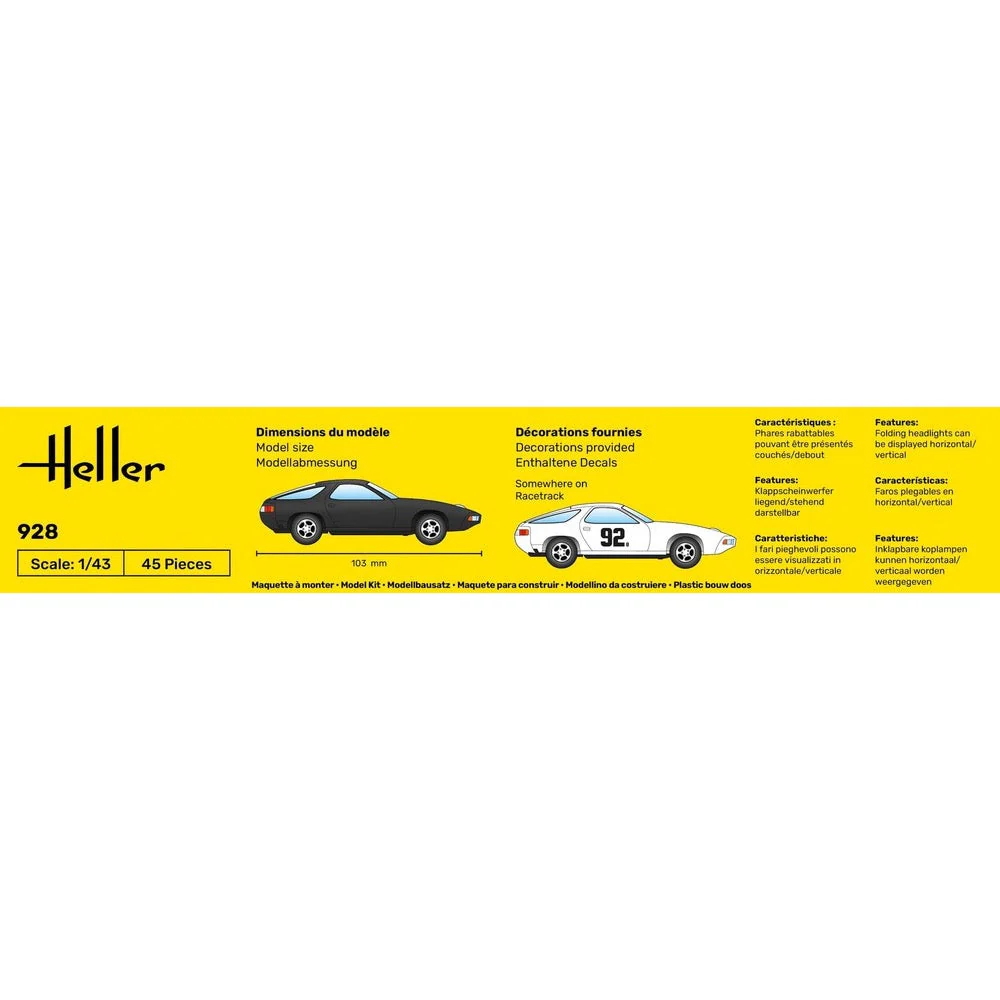 Heller HLL56149 1/43 Porsche 928 Starter Kit - Image 5